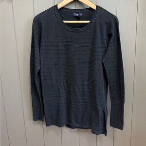 Women’s Gap Black Ribbed Crew Lightweight Sweater Size Small - vintage